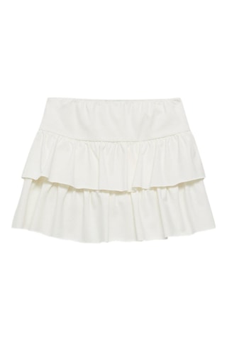 Jupe short volants - Blanc cassé