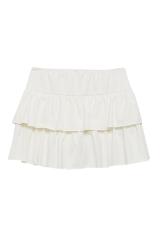 Jupe short volants - Blanc cassé