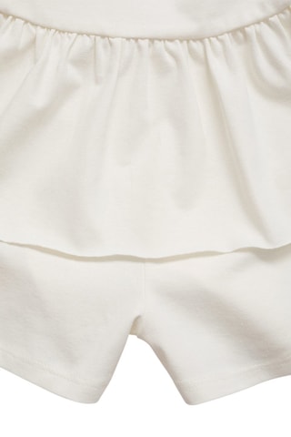 Jupe short volants - Blanc cassé