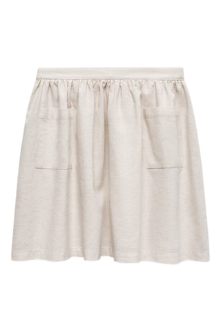 Jupe lin poches - Beige