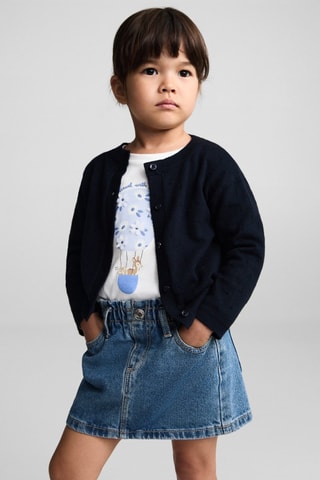 Jupe denim paperbag - Bleu