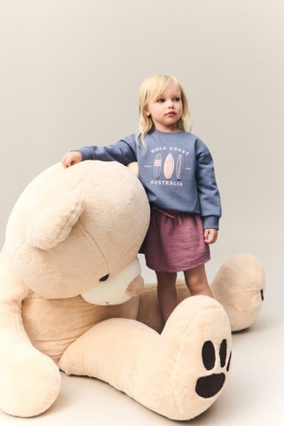 Jupe-culotte en coton - Cerise