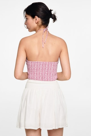 Jupe short froncée - Blanc cassé