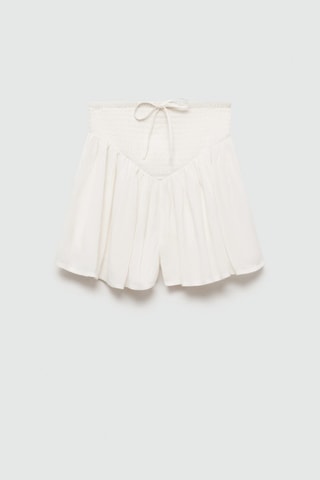 Jupe short froncée - Blanc cassé