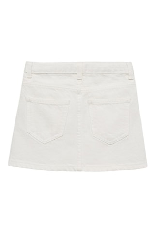 Jupe en jean bords effilochés - Blanc