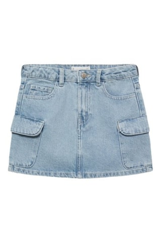Jupe cargo denim - Bleu clair