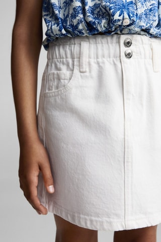 Jupe denim paperbag - Blanc