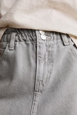 Jupe denim paperbag - Gris denim