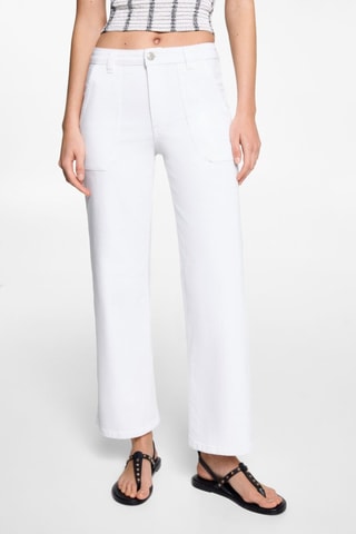 Jupe-culotte jean taille normale - Blanc cassé