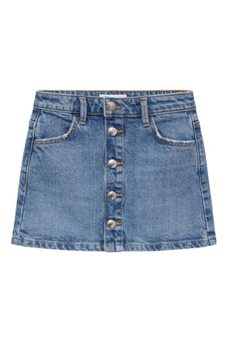 Jupe denim boutons - Bleu