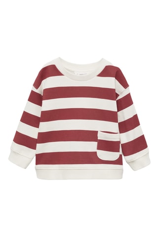 Sweat-shirt imprimé rayures - Rouge et blanc