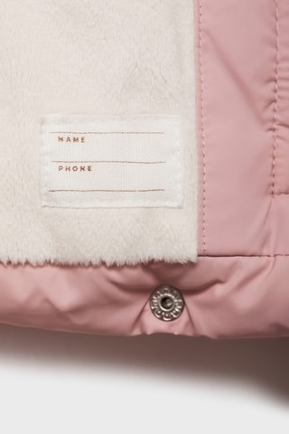 Anorak matelassé col fourrure - Rose pastel
