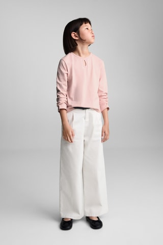 T-shirt coton manches longues - Rose