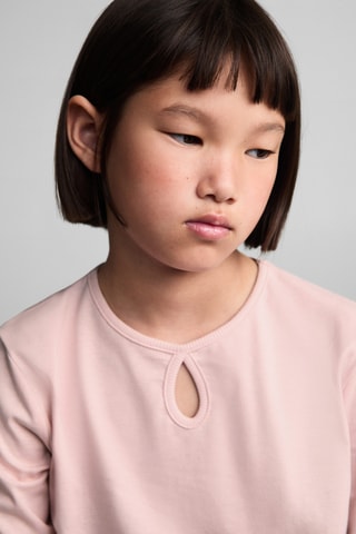 T-shirt coton manches longues - Rose