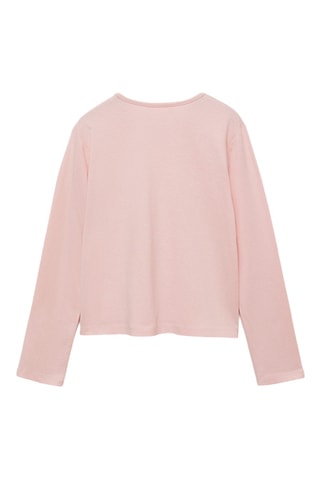 T-shirt coton manches longues - Rose