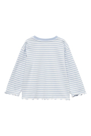 T-shirt coton à rayures - Ciel