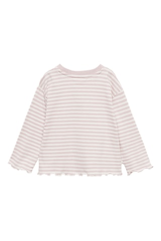 T-shirt coton à rayures - Rose