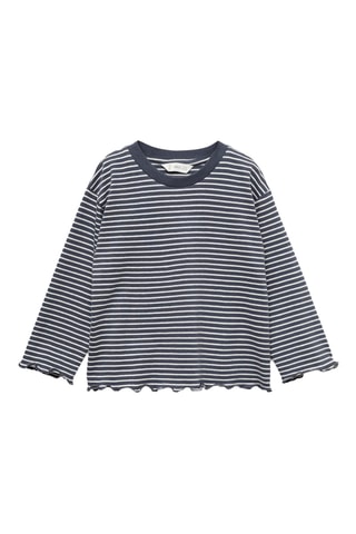 T-shirt coton à rayures - Anthracite