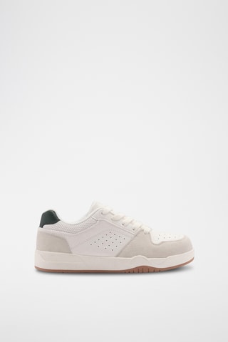 Tennis combinées cuir - Blanc