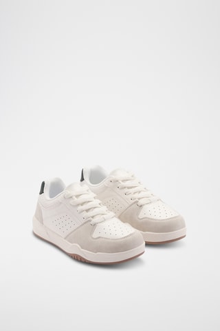 Tennis combinées cuir - Blanc
