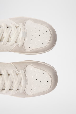 Tennis combinées cuir - Blanc