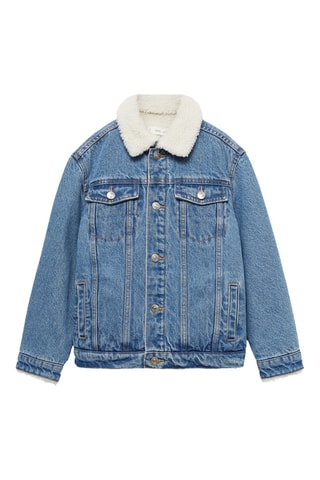 Veste jean imitation mouton retourné - Bleu