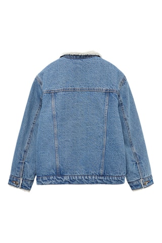 Veste jean imitation mouton retourné - Bleu