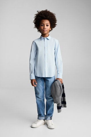 Chemise regular-fit coton rayures - Ciel