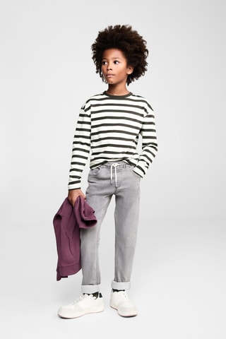 T-shirt manches longues rayures - Kaki