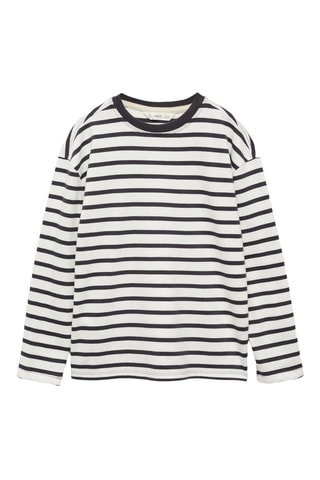 T-shirt manches longues rayures - Anthracite