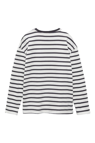 T-shirt manches longues rayures - Anthracite