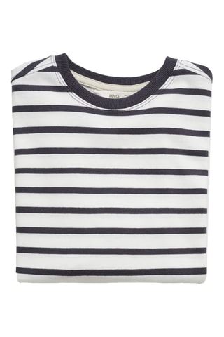 T-shirt manches longues rayures - Anthracite
