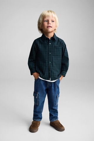 Chemise à carreaux en coton - Vert foncé