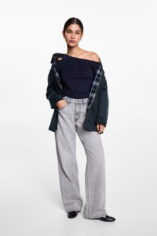 T-shirt coton asymétrique - Bleu marine