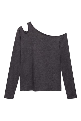 T-shirt coton asymétrique - Gris