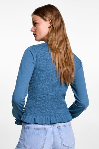 Blouse détail froncé - Bleu