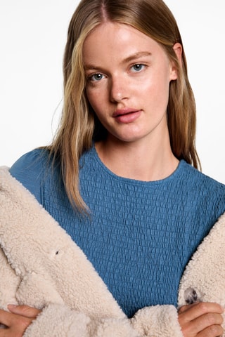 Blouse détail froncé - Bleu
