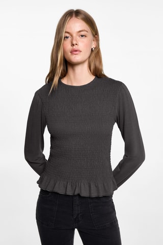 Blouse détail froncé - Anthracite