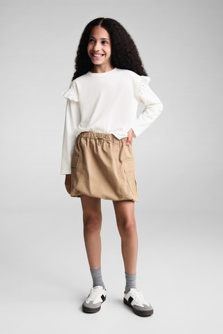 T-shirt clouté volants - Blanc cassé