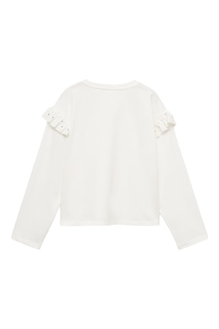T-shirt clouté volants - Blanc cassé