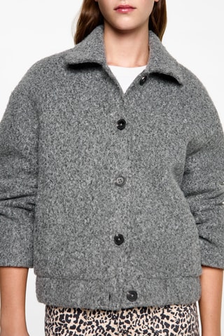 Bomber tissu bouclette - Gris