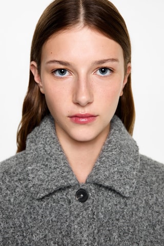 Bomber tissu bouclette - Gris