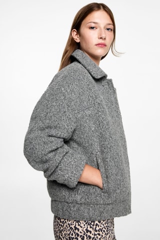 Bomber tissu bouclette - Gris