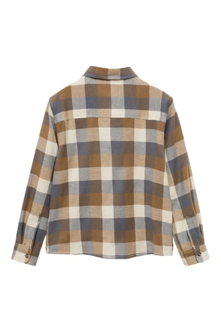 Chemise à carreaux en coton - Marron et bleu