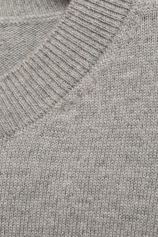 Pull-over côtelé à rayures - Gris chiné
