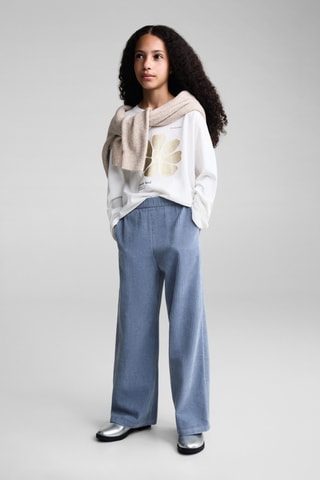T-shirt coton imprimé - Blanc cassé