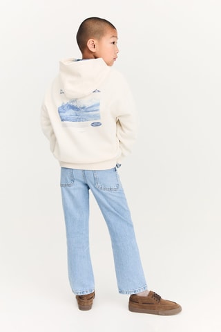 Sweat-shirt imprimé capuche - Écru