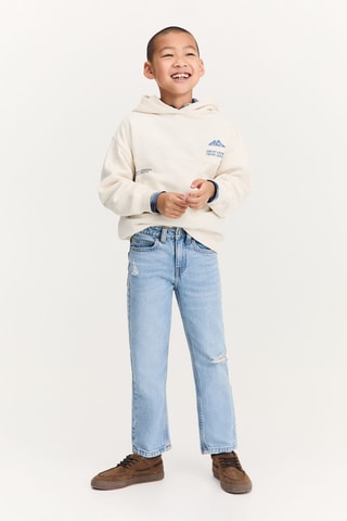 Sweat-shirt imprimé capuche - Écru