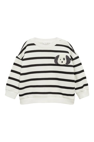 Sweat-shirt imprimé rayures - Blanc cassé