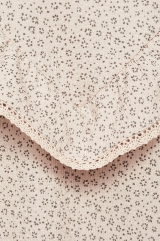 Blouse à fleurs volantée - Sable